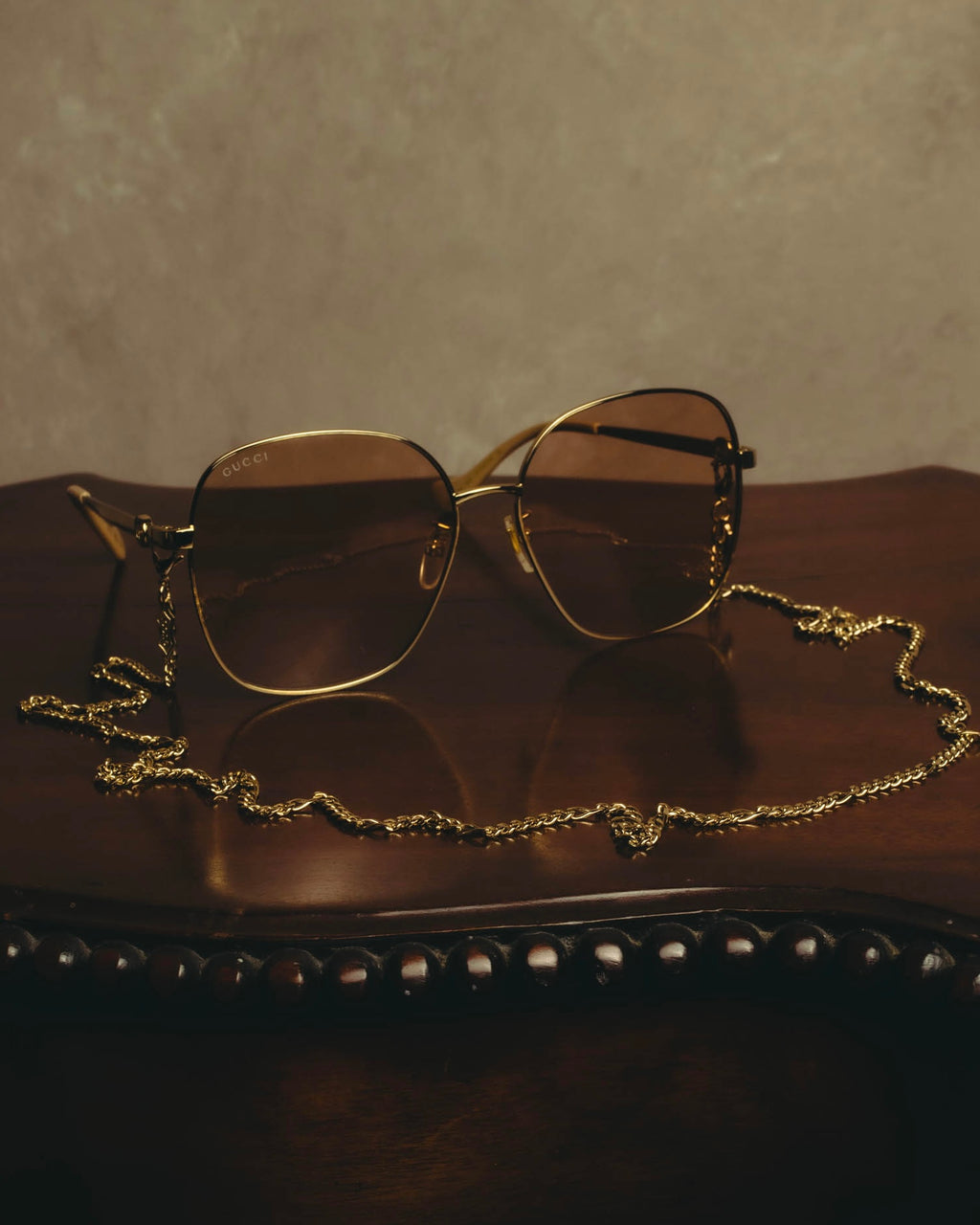 -SPECIAL- “GUCCI” 2016-2022 chain detailed oversized sunglasses