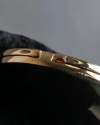 "GUCCI" Gold metal design logo engraved hand mirror