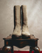 -SPECIAL- “Dior” 00’s Taupe suede square toe riding boots