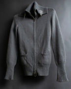 "GUCCI" Cashmere brand double zipper blouson