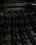 "FALORNI" Braided leather dome boston bag