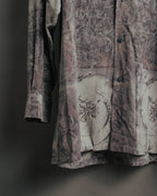 "Christian Dior" 80's-90's Draped rayon patterned shirt