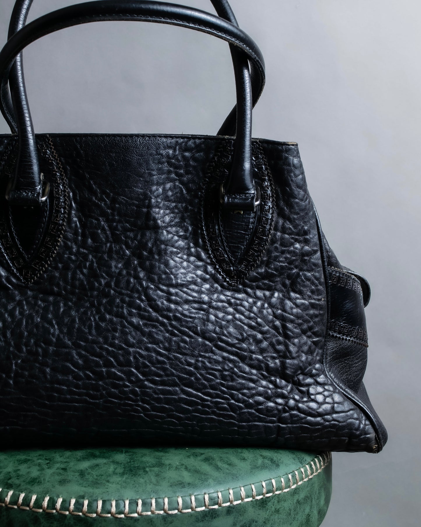 "FENDI" Ethnico grained leather hand bag