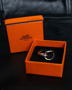 “Hermes” jumbo motif silver scarf ring