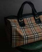 "BURBERRYS" Nova check canvas boston bag