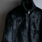 "DKNY" High neck ribbed fur double zip jacket