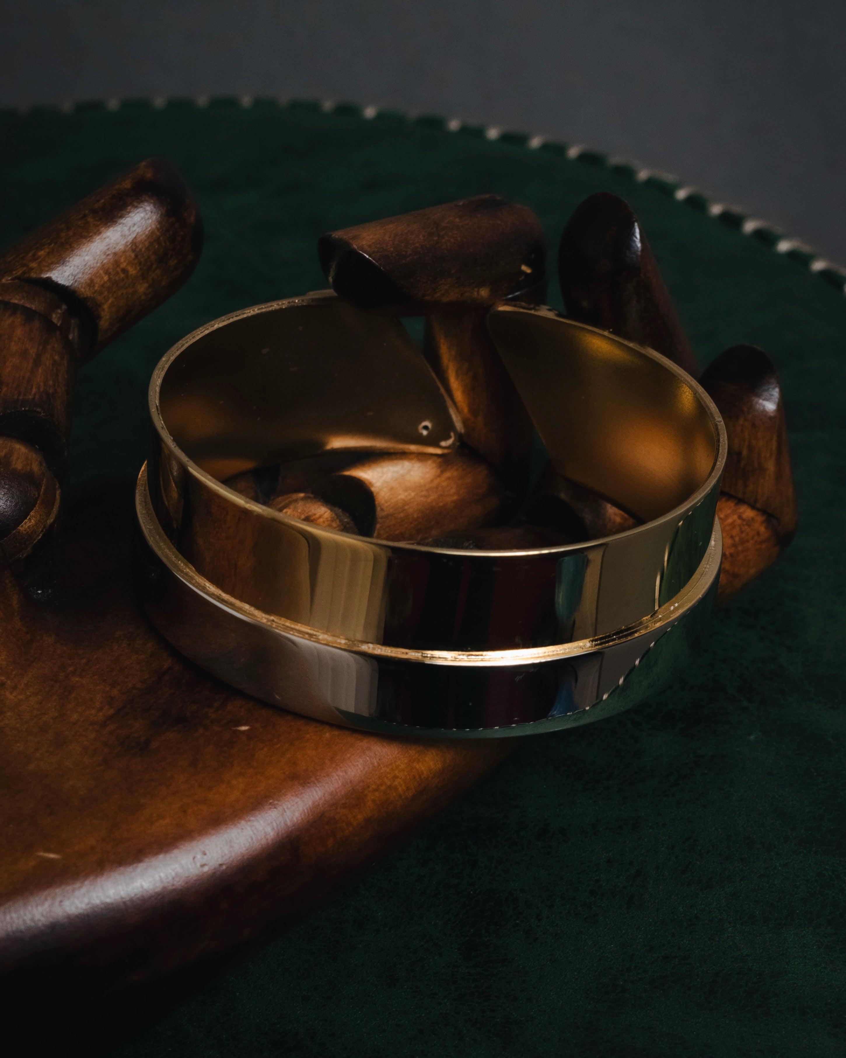 "LOEWE" 10’s Bicolor geometric open-cuff bangle