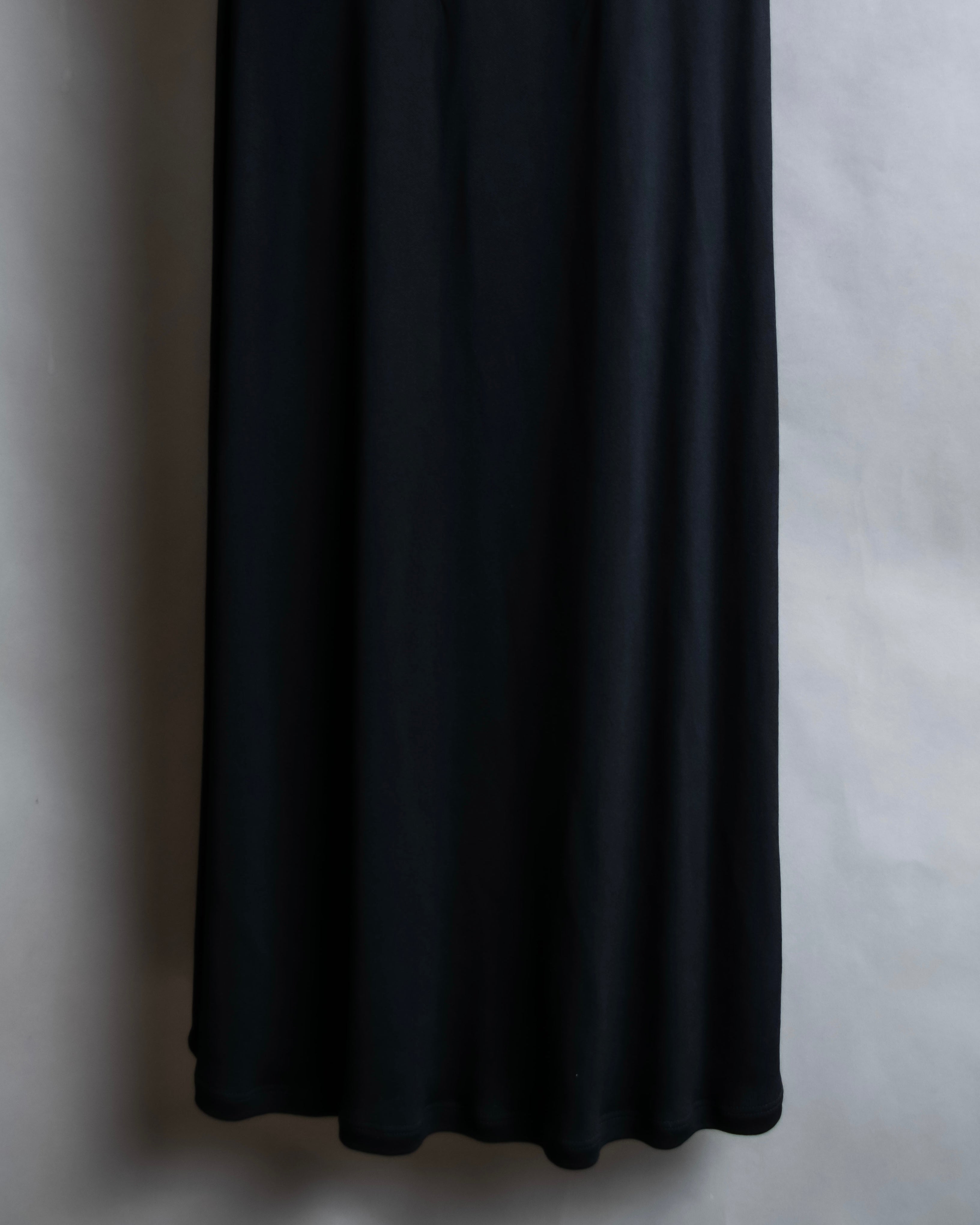 "GIANNI VERSACE" Tassel lace-up design A-line silhouette black dress