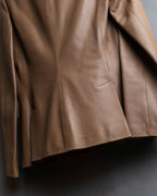 "LOEWE" Camel brown leather tailored jacket