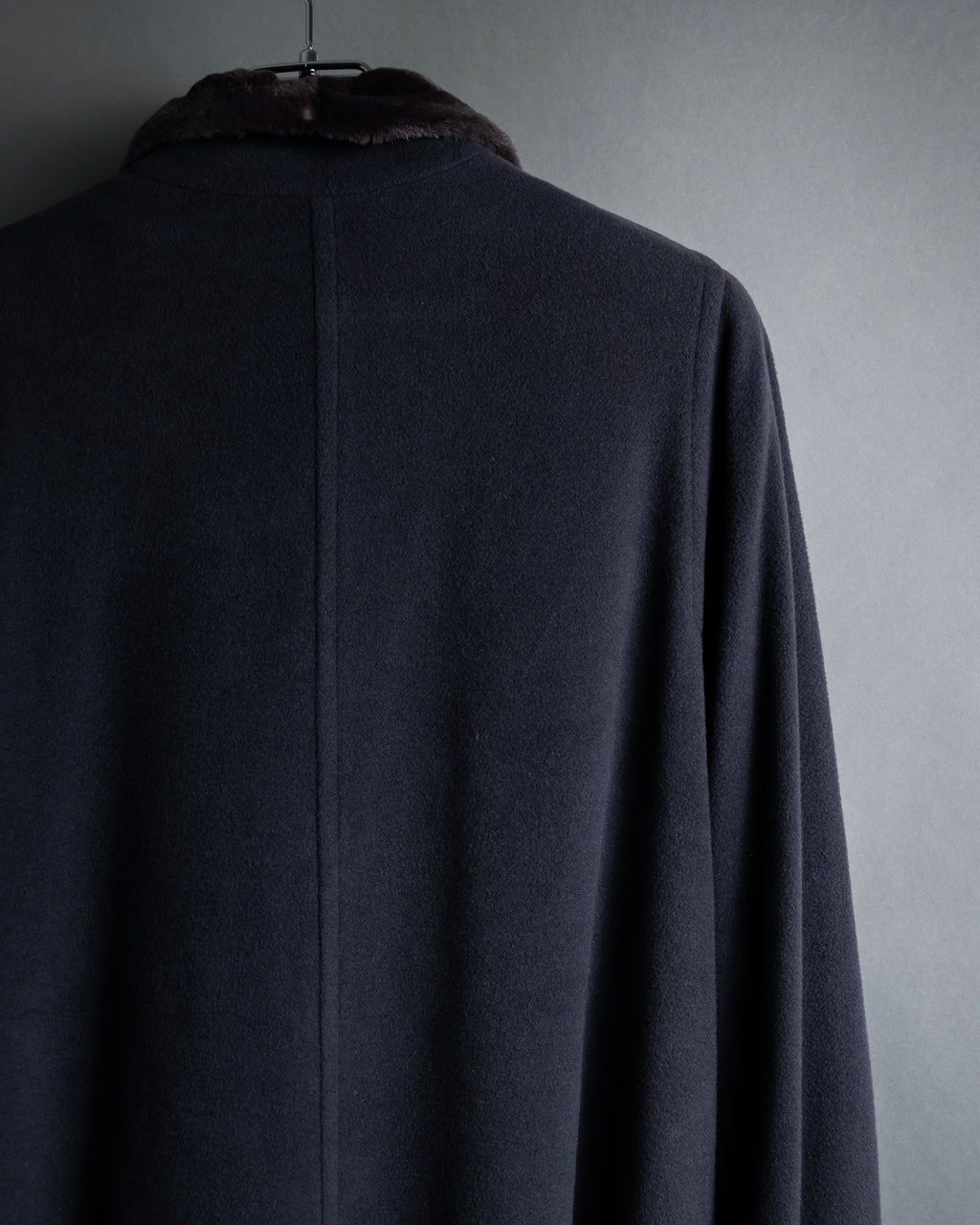 "Junko Yamamoto" Fur-trimmed design long cashmere blend coat