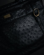 “pierre cardin” 80’s-90’s Ostrich leather structured doctor bag