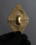 "YVES SAINT LAURENT" Granular texture diamond gold brooch