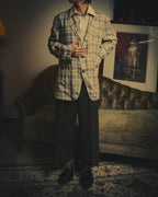 -SPECIAL- "Hermès" 10's Textured linen blend check blazer