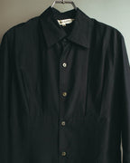 “COMME des GARCONS” Late 80’s-early 90’s silk tucked black shirt