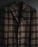 "LARDINI" Checked three-button soft-shoulder tailored jacket