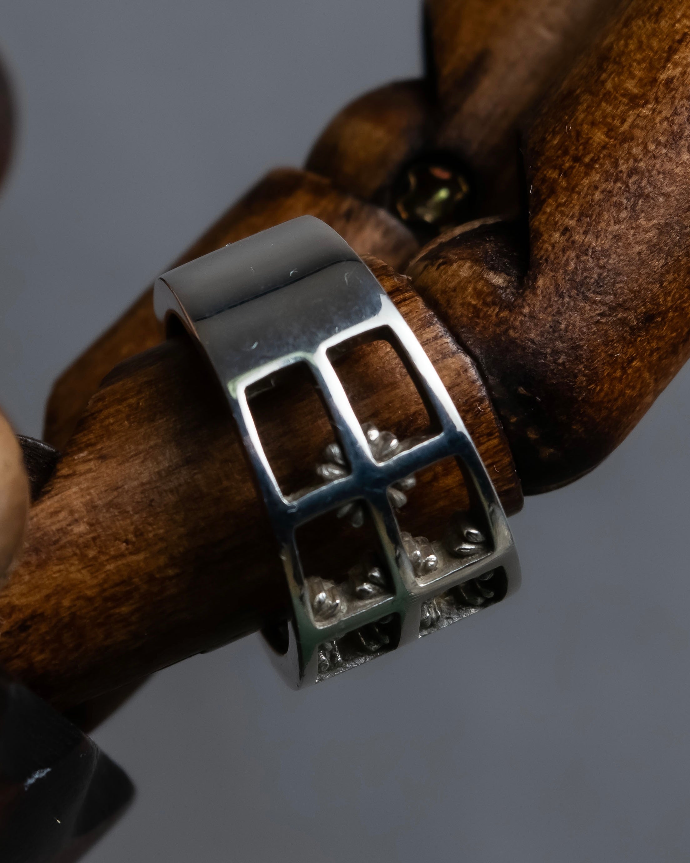 "Tiffany&Co" Silver 925 square cut edged ring