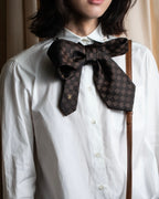 "LOUIS VUITTON" Damier check silk jacquard neck tie