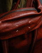 "MAISON MARGIELA" Genuine leather 2way brown color sailor bag