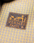 “HERMES” Double line patterned silk tie