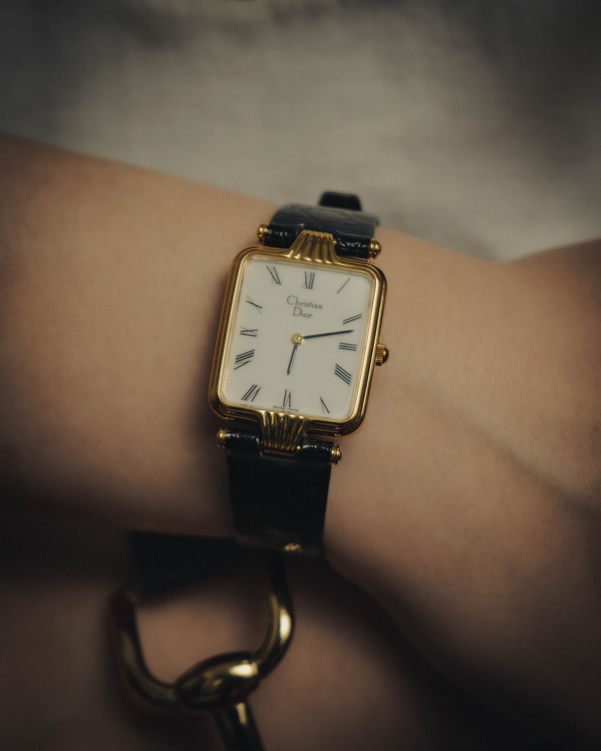 -SPECIAL- "Christian Dior" 90's Classic square quartz watch with Roman dial