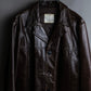 "Vintage 100% cow leather oversized tailored jacket"