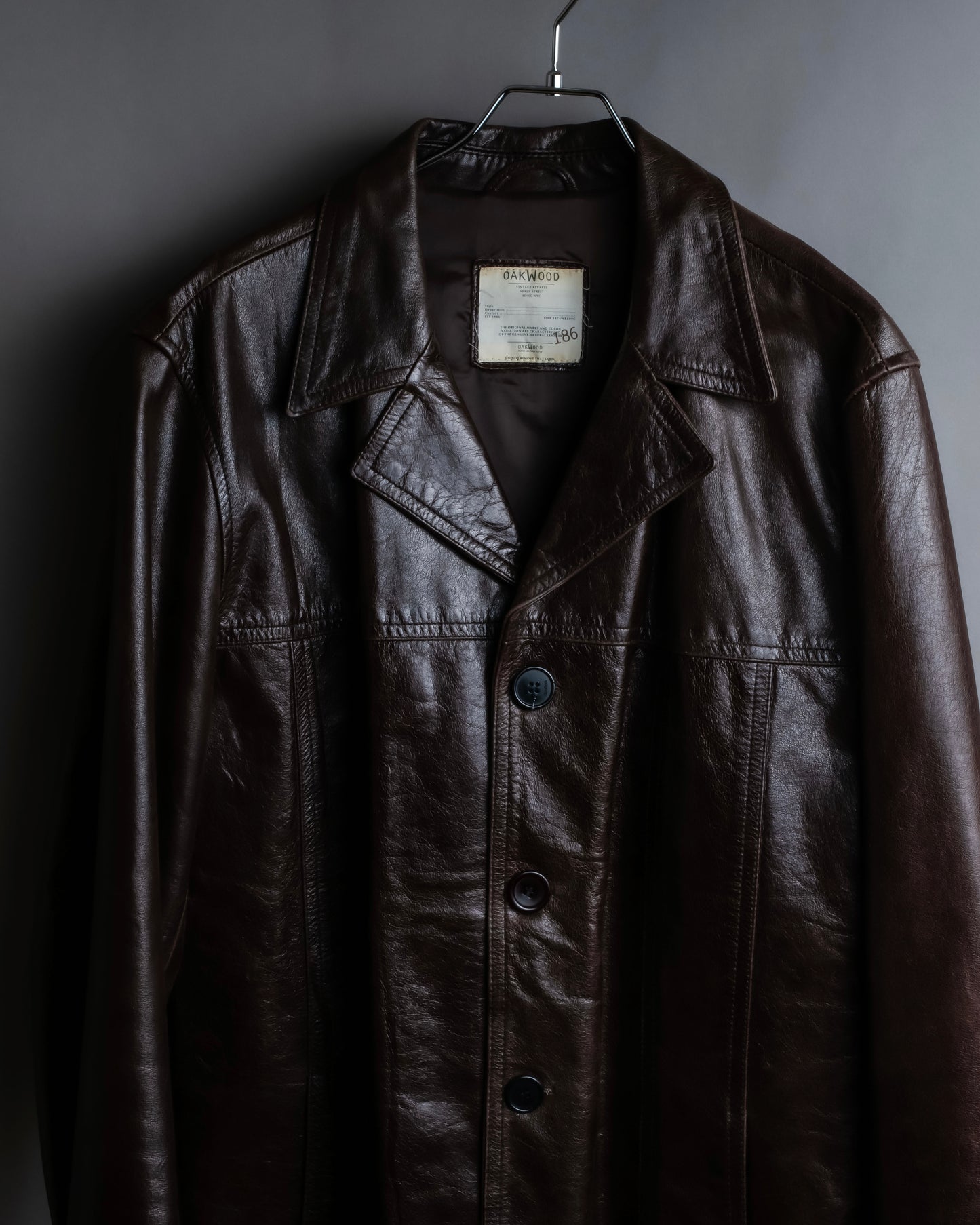 "Vintage 100% cow leather oversized tailored jacket"