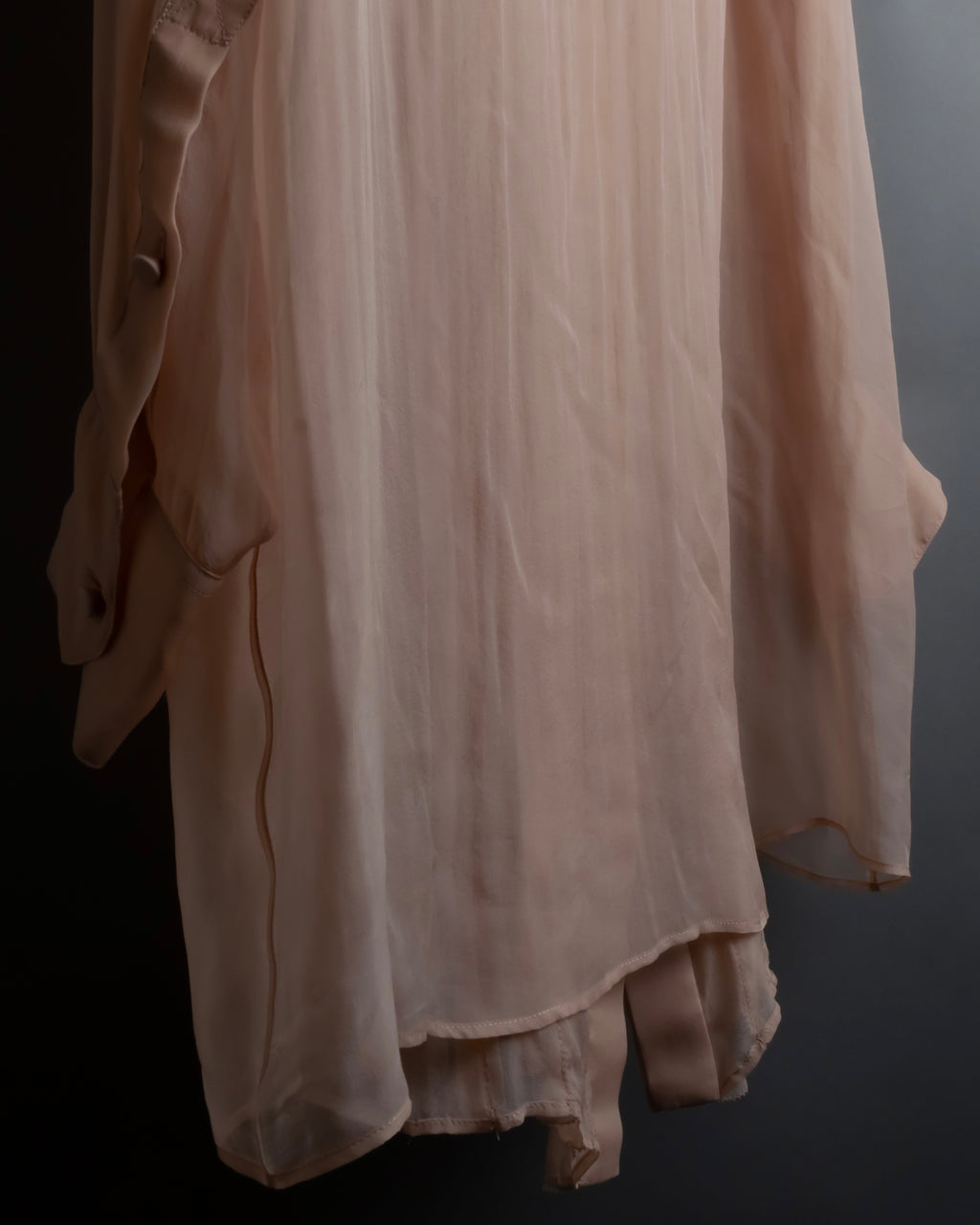 "VALENTINO" Ruffle detail sheer bowtie blouse