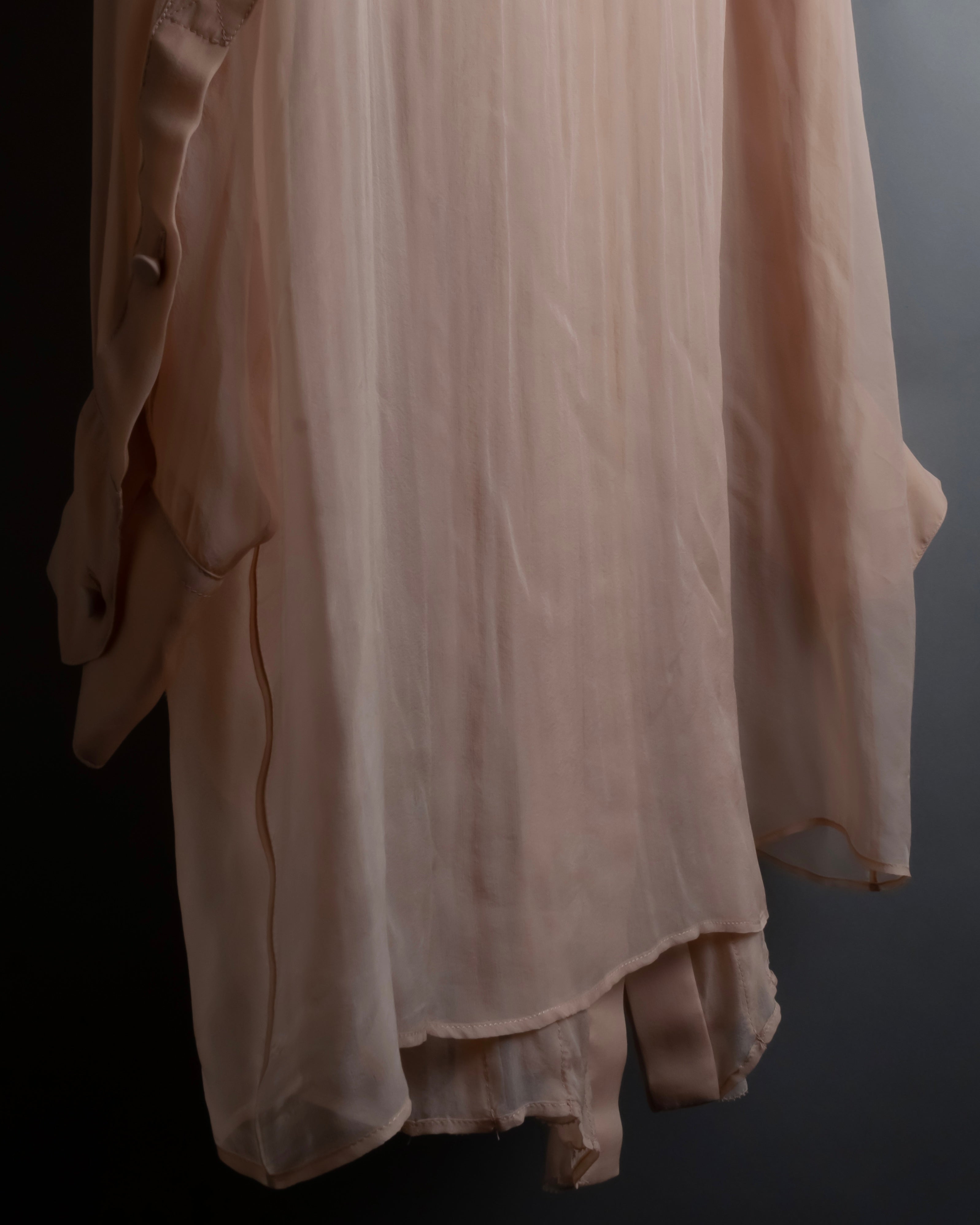 "VALENTINO" Ruffle detail sheer bowtie blouse