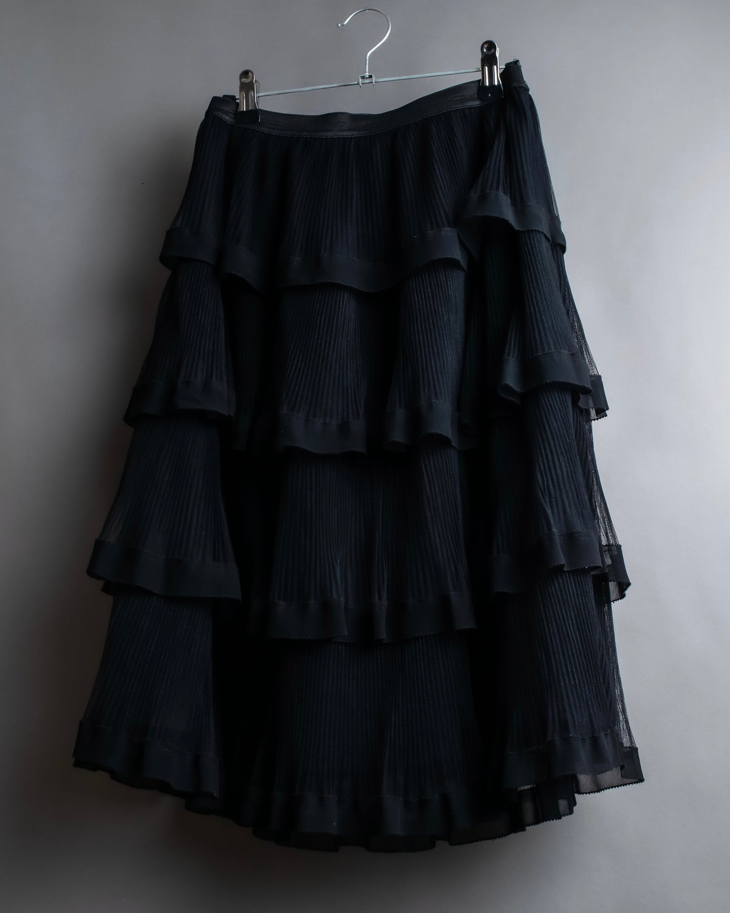 "RED VALENTINO" Layered frill design flare silhouette mid length skirt