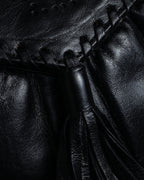 "YVES SAINT LAURENT" 80's-90's Logo engraved tassel detail bag