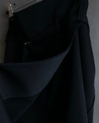 "Y's" Metal fitting belt design cutting maxi skirt