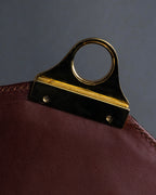 "Salvatore Ferragamo" Coin motif metal design leather hand bag
