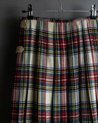 "PINK HOUSE" Tartan check pleated wrap skirt