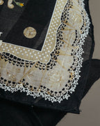“Christian Dior” 90’s-00’s Romantic dot floral handkerchief scarf