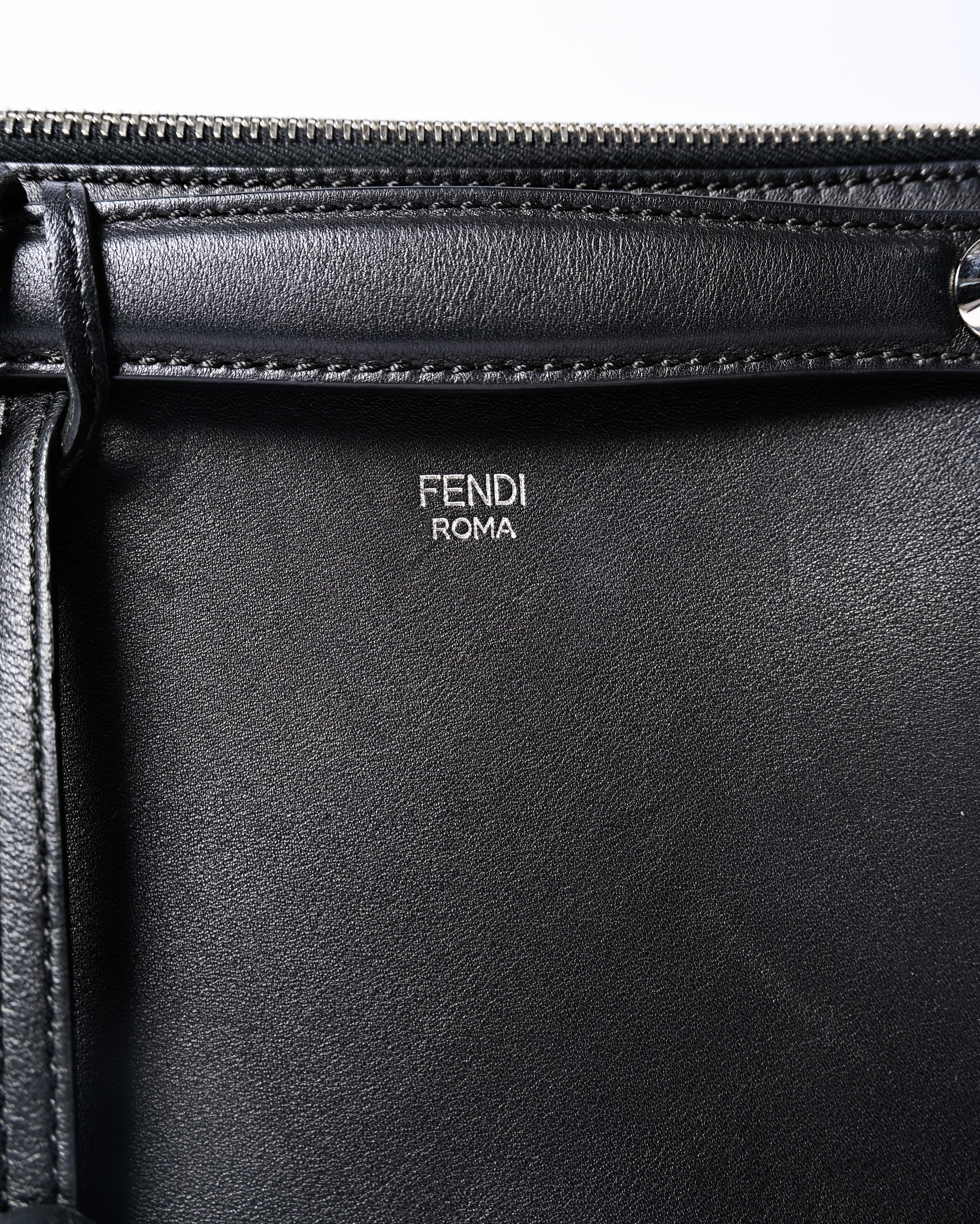FENDI/ “By The Way Medium” Flower Detailed 2 Way Hand Bag Black