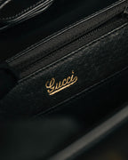 “GUCCI” 80’s-90’s Rope clasp leather shoulder bag