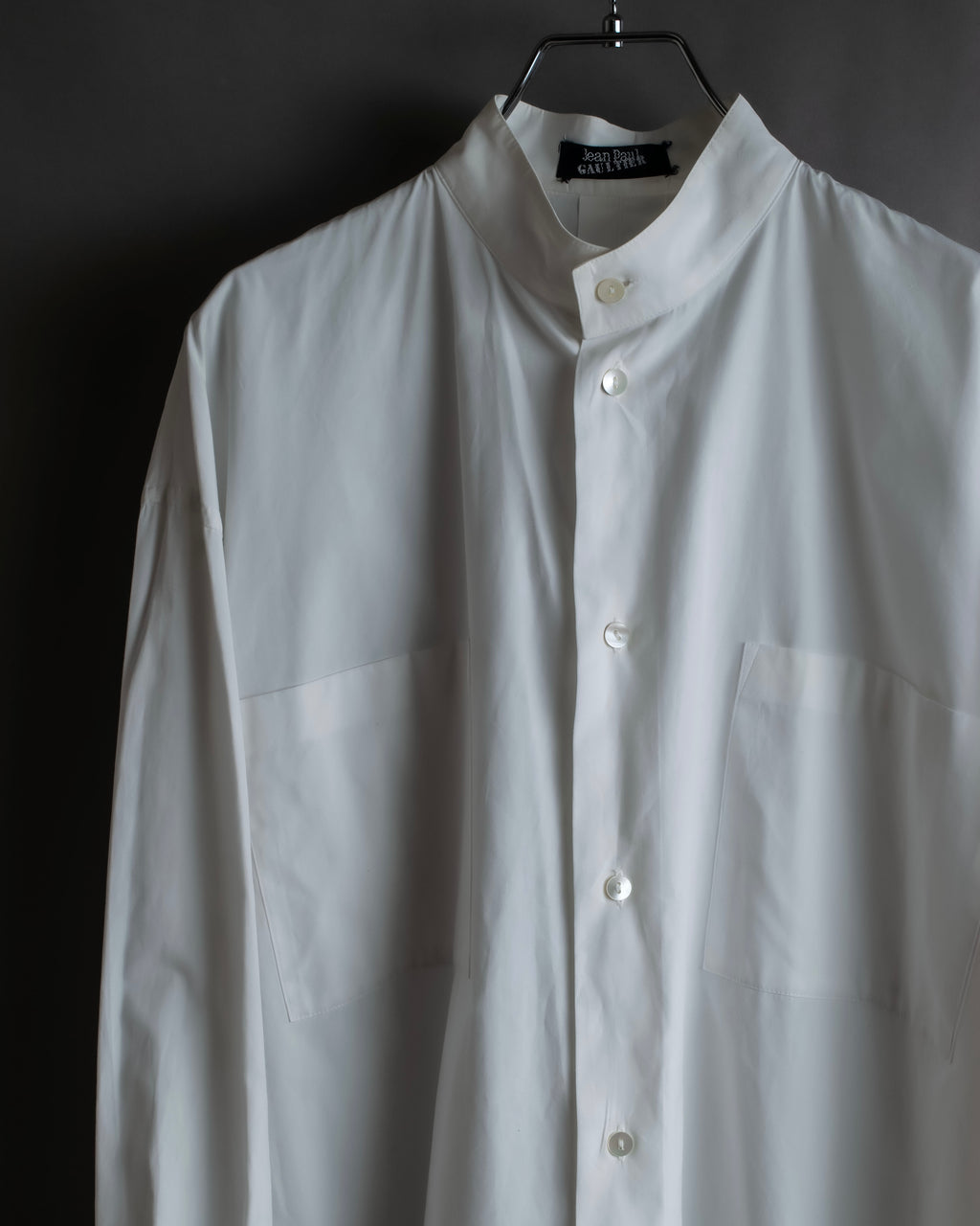 "JEAN PAUL GAULTIER" Cotton poplin stand-collar white shirt