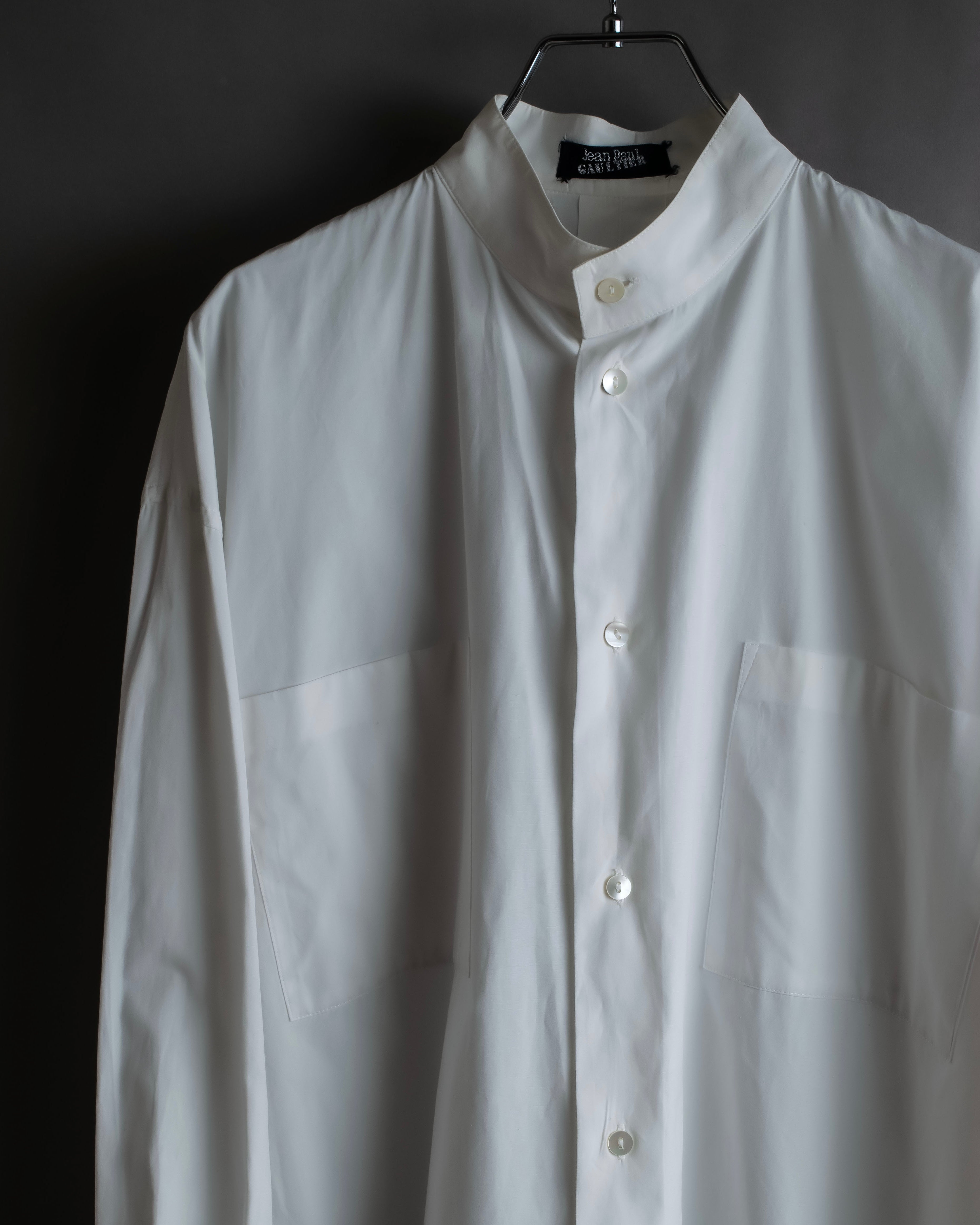 "JEAN PAUL GAULTIER" Cotton poplin stand-collar white shirt