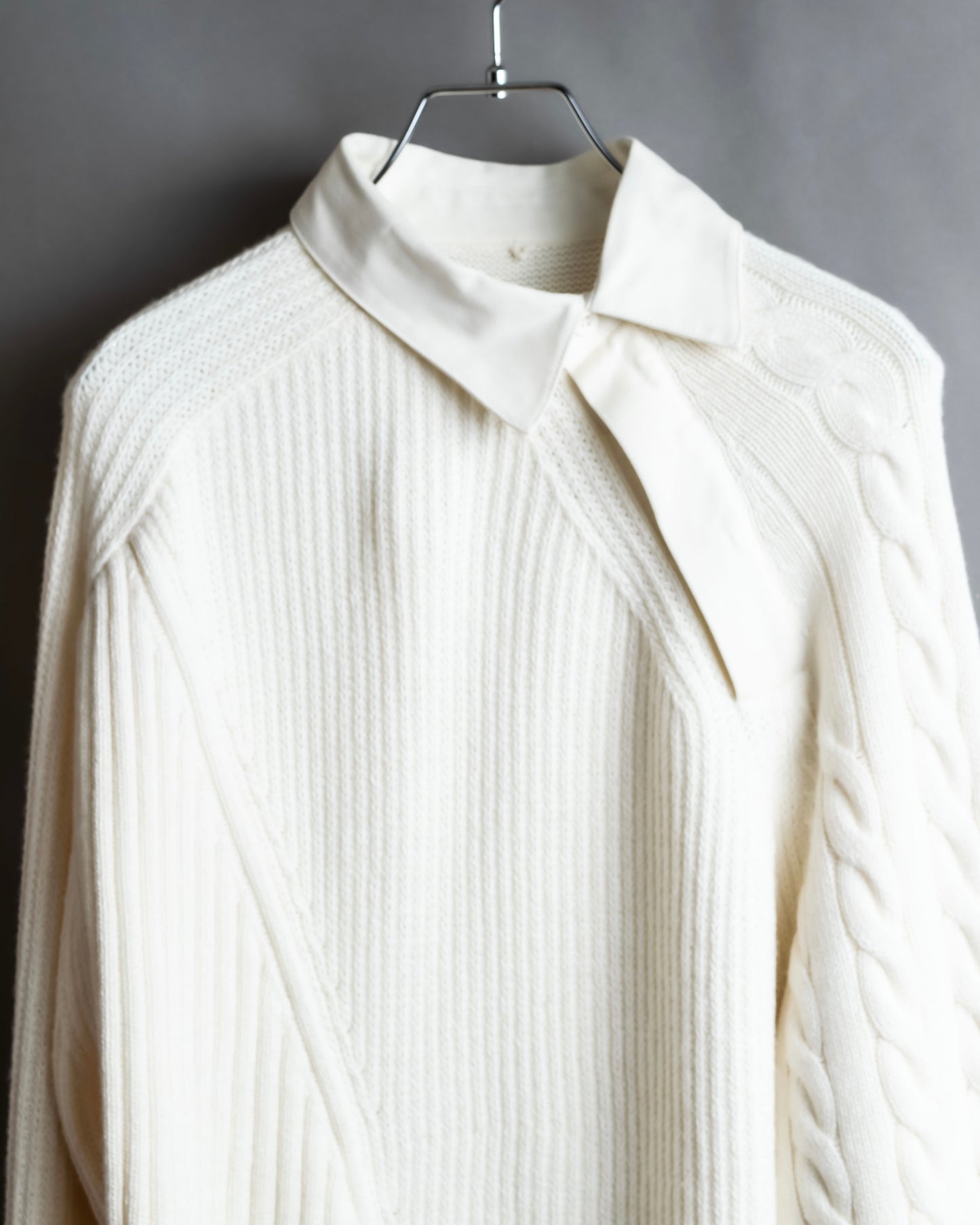 "ALEXANDER WANG" Asymmetrical tilden design knit switching sweater