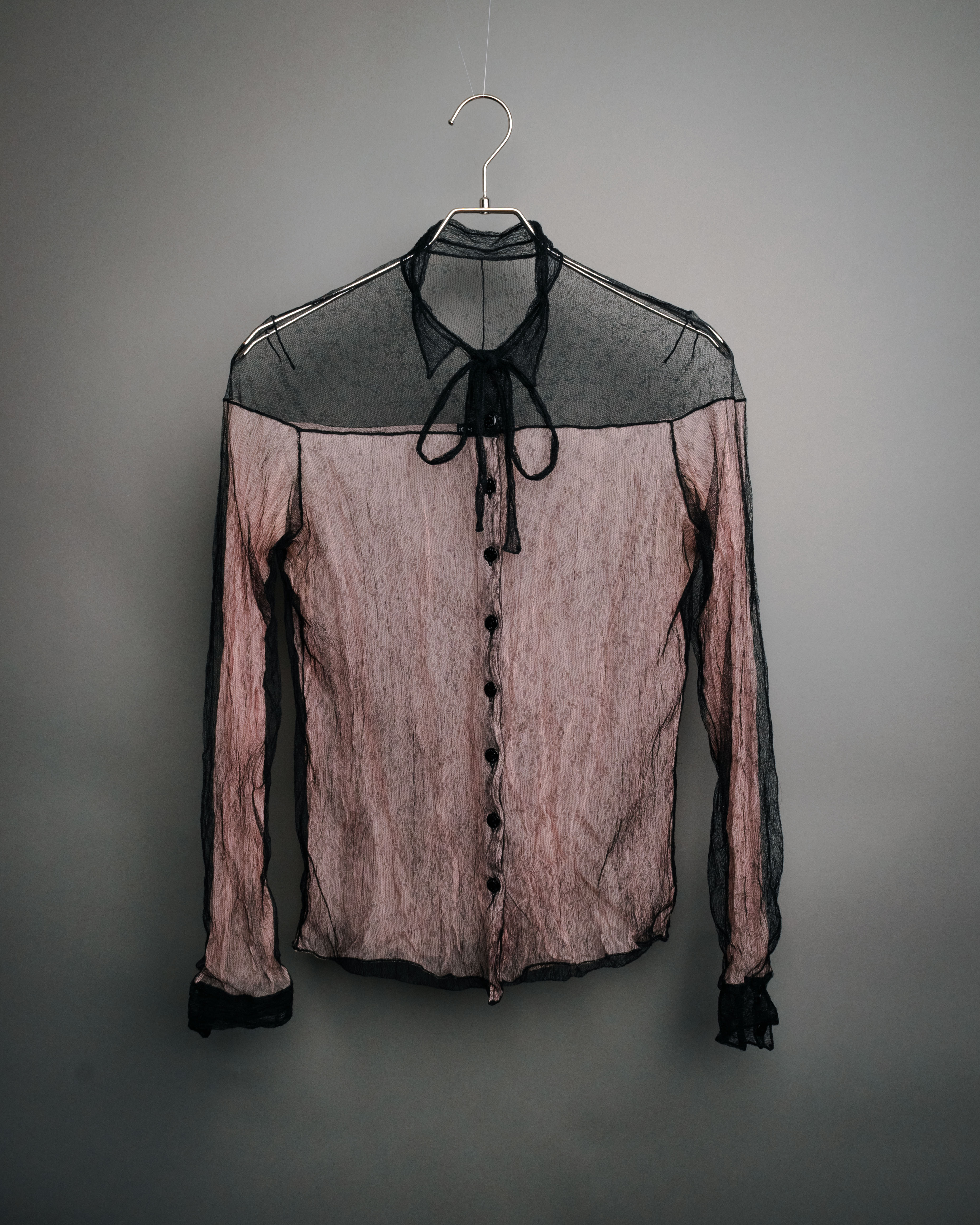 -SPECIAL- “CHANEL” 2014-2019 Sheer lace bow blouse