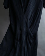 “JUNYA WATANABE” narrow waist  lame designed hem long dress