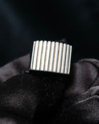"GUCCI" Striped design sterling silver ring
