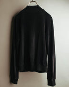 "Véronique Branquinho" 90's-00's Cotton velour v-neck sweatshirt