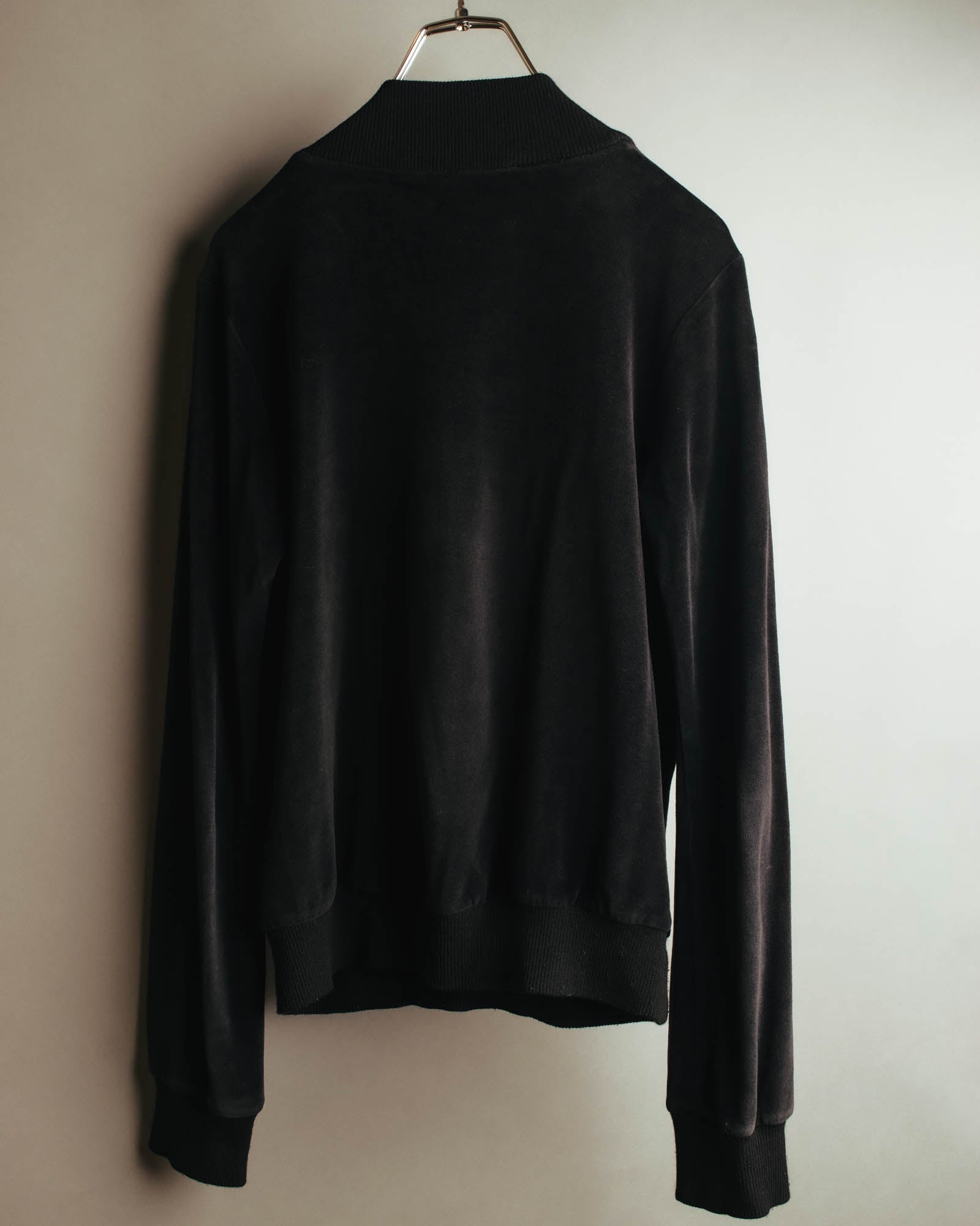 "Véronique Branquinho" 90's-00's Cotton velour v-neck sweatshirt