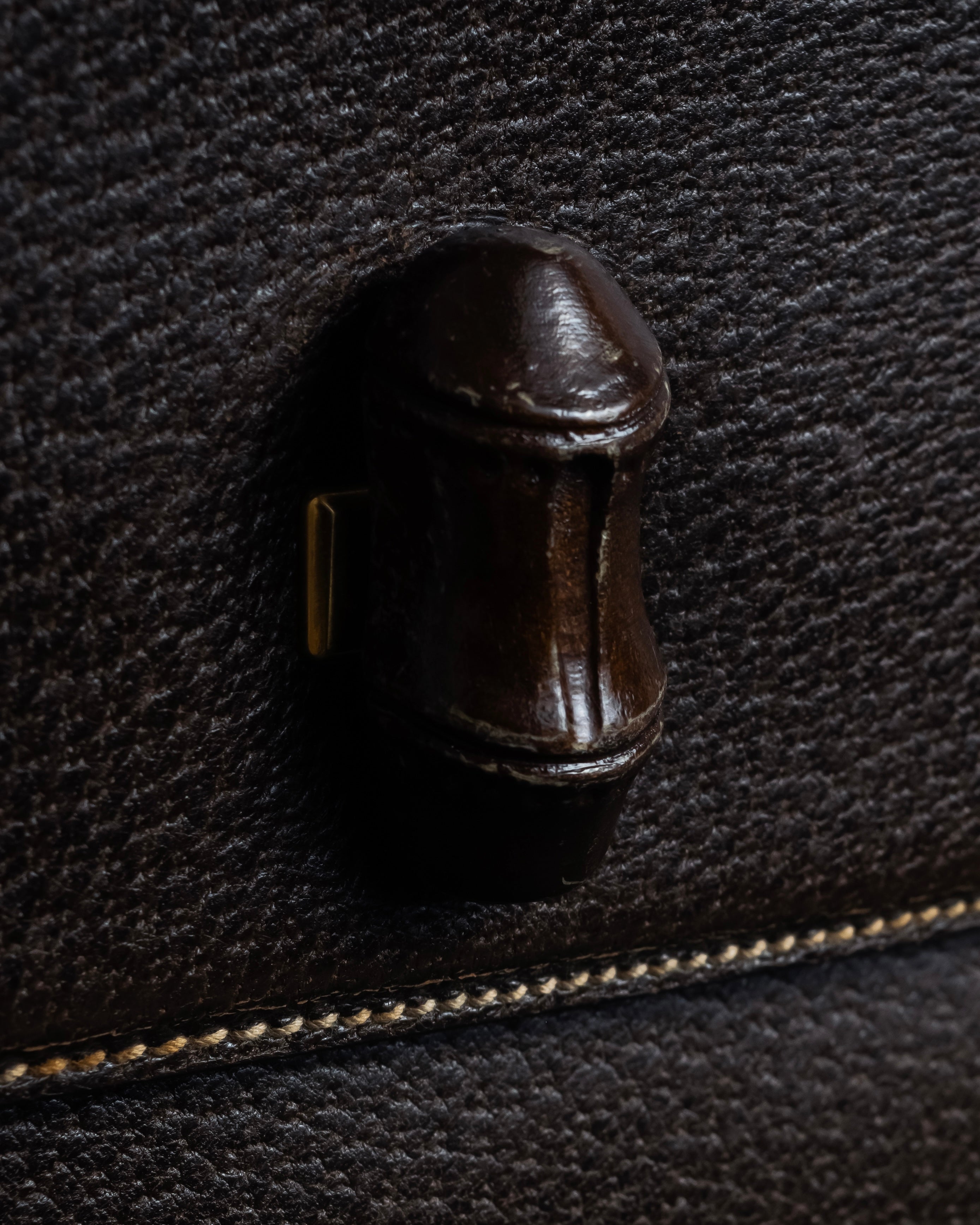 -SPECIAL- "GUCCI"  1980-1986's Inherited model grained leather bamboo bag