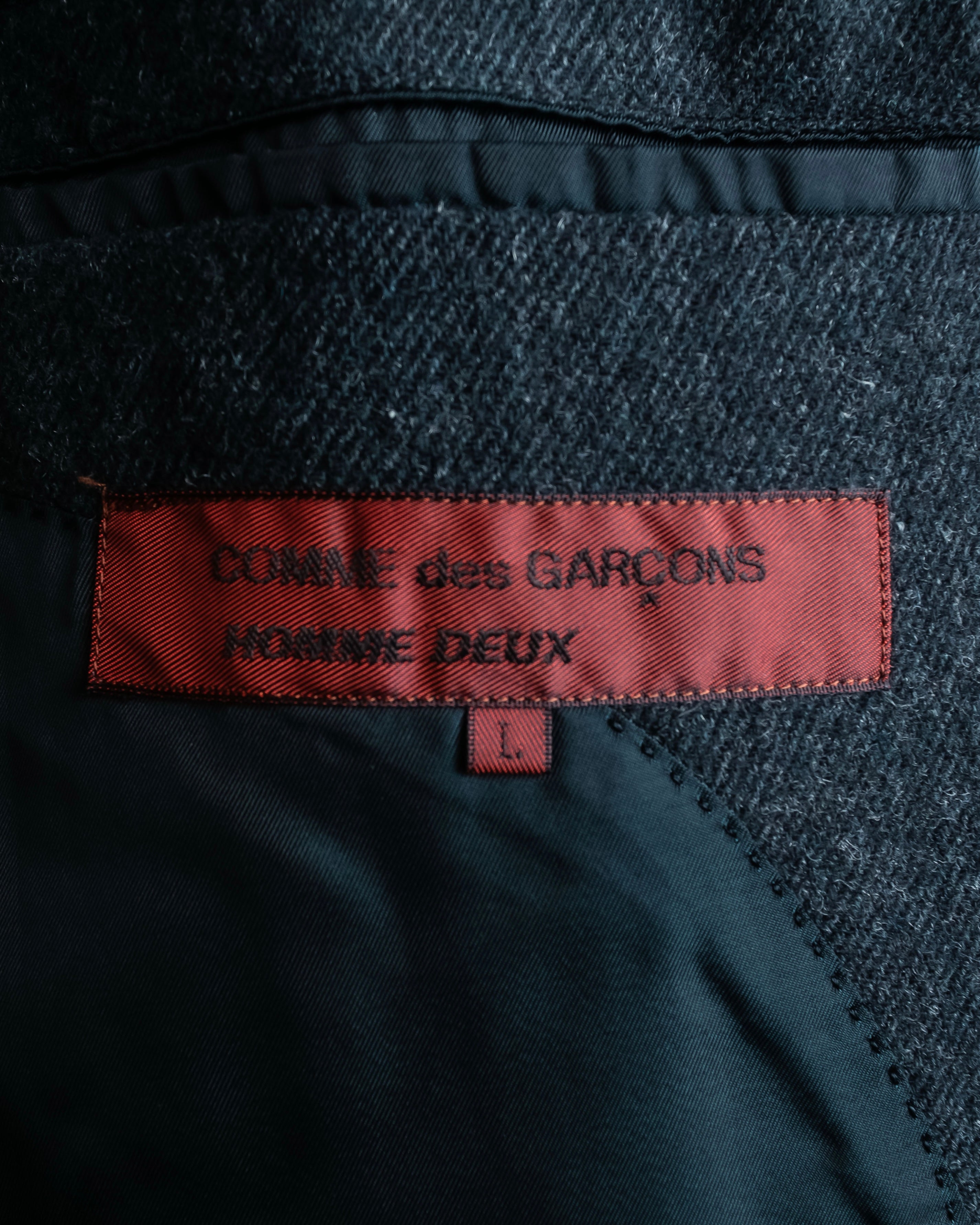 "COMME des GARCONS HOMME DEUX" Box silhouette heather grey tailored jacket