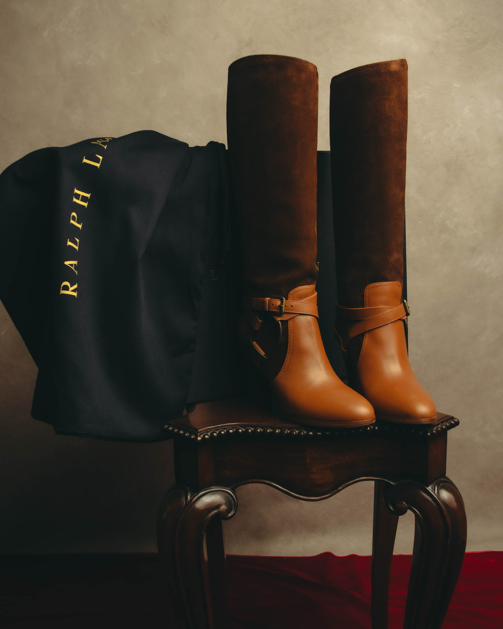-SPECIAL- “Ralph Lauren” 2010’s-20’s Sareena washed vachetta long boots