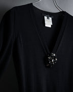 "GUCCI" Embellished v neck jewel knit sweater