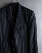 "Dolce & Gabbana" Pinstripe vertical lines emphasized tailored jacket