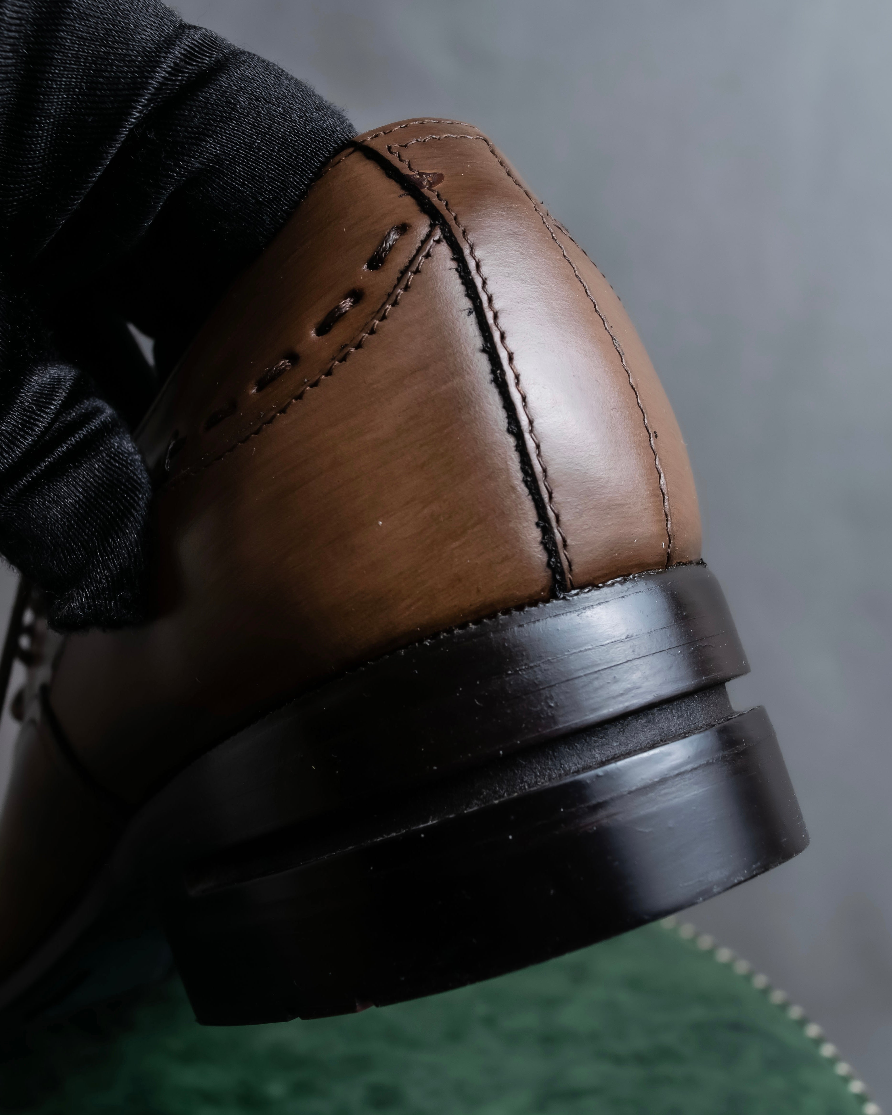 "KATHARINE HAMNETT" Perforated square toe lace-up leather shoes